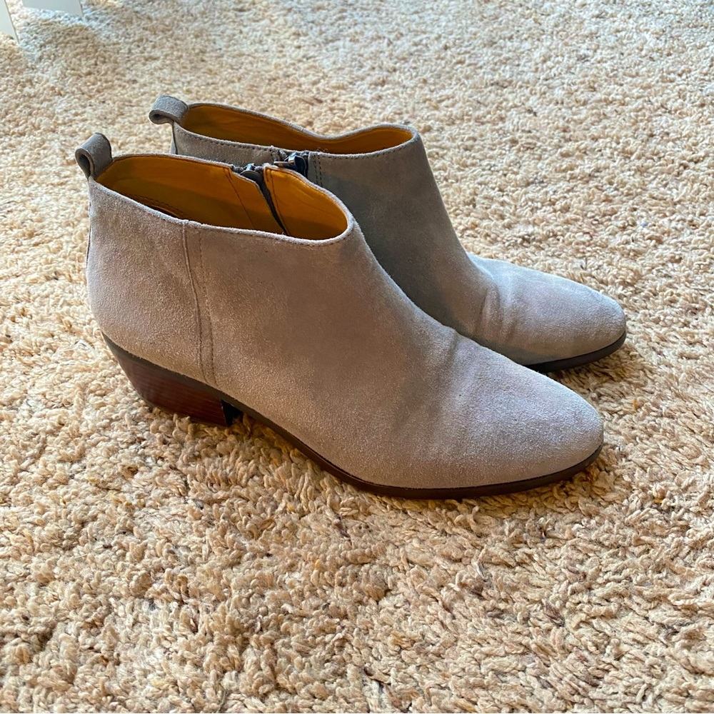 J Crew Factory grey suede ankle boots